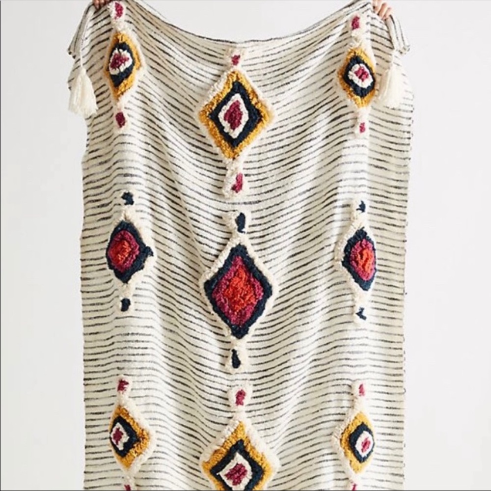 Anthropology Tufted Ayla Throw Blanket